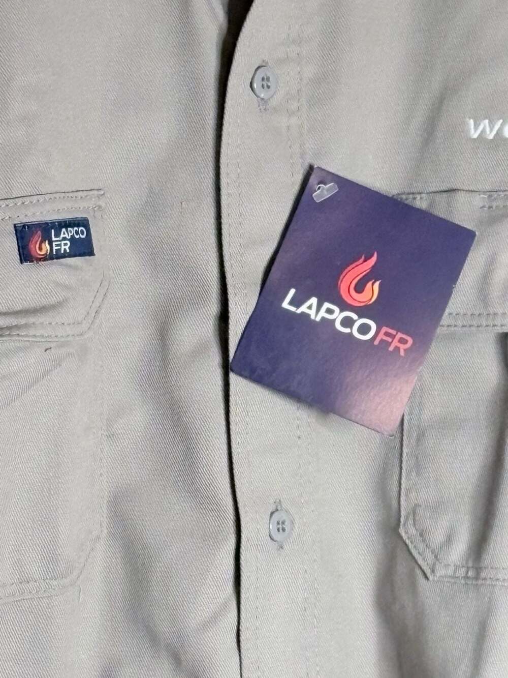 LAPCO FR Flame Resistant Work Shirt XL-REG GOS6GY #692 - Picture 6 of 8